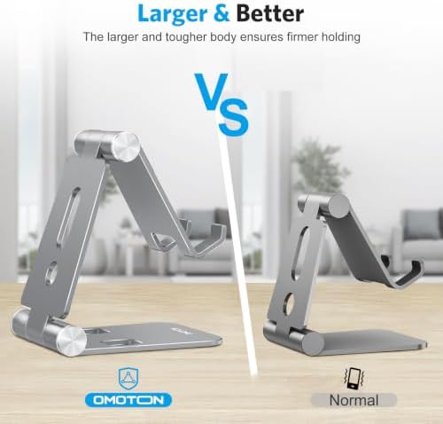 OMOTON Foldable Cell Phone Stand, C4 Portable Aluminum Phone Holder - Image 2