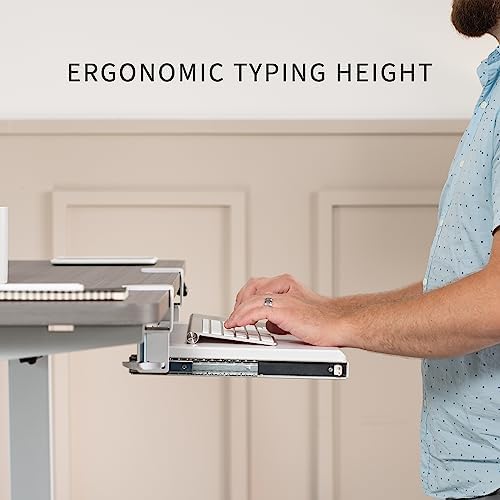 VIVO White Clamp-on 20 x 11 in Keyboard Tray, MOUNT-KB05ES-W - Image 3