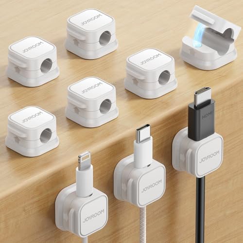 JOYROOM 9 Pack Magnetic Cable Clips, Cord Organizer Adhesive Wire Holder by JOYROOM