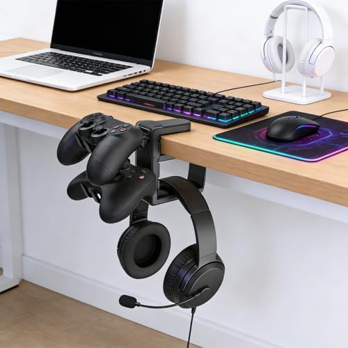 Controller Holder & Headphone Hook, Black - Image 5