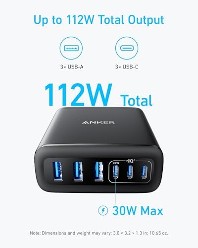Anker Desktop Charger, Fast Charging USB C Charger with 112W Max 6-Port - Image 4