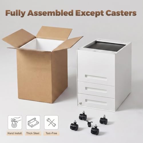 Fully Assembled Home Office Filing Cabinet with Lock - Image 4