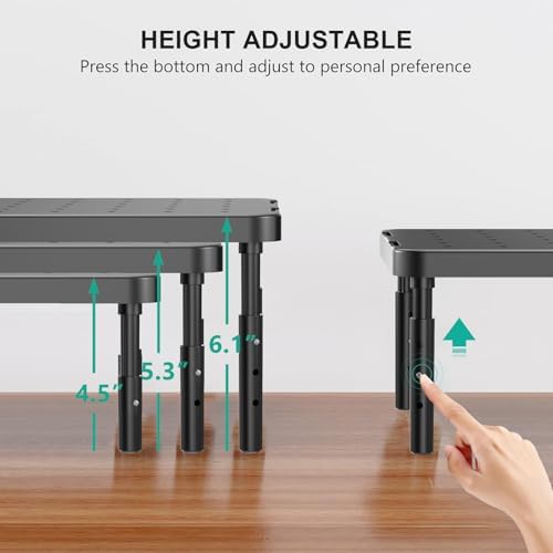 WALI Computer Monitor Stand for Desk, Adjustable Laptop Riser, up to 44 lbs - Image 4