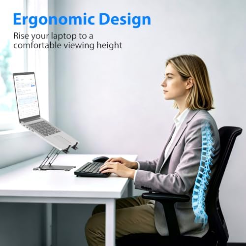 Ultra-Thin Laptop Stand for Desk, Adjustable Laptop Riser - Image 2