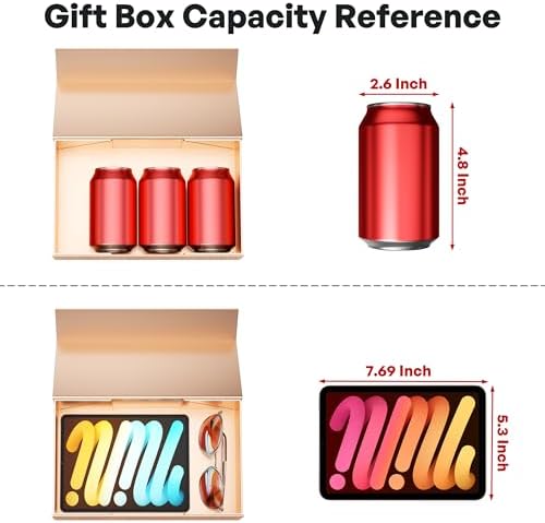 Rose Gold Gift Box, 9.5x6x3'' Gift Boxes with Lids for Presents - Image 3