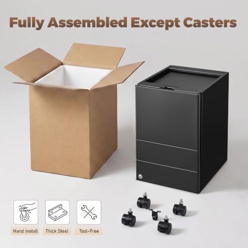 Fully Assembled 3 Drawer File Cabinets for Home Office - Image 4