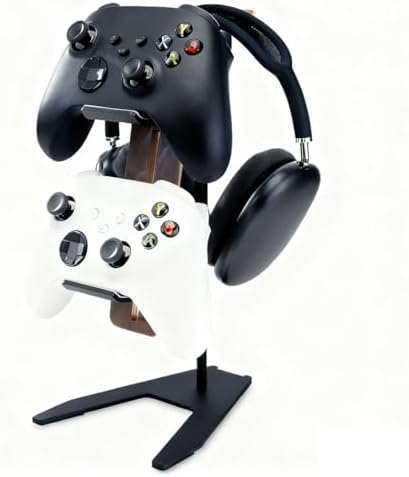 Controller Stand and Headphone Stand, Creative Wooden Controller Holder for Game Room Décor, Controller Stand for Desk, Fit Xbox, PS4, PS5 by Unknown