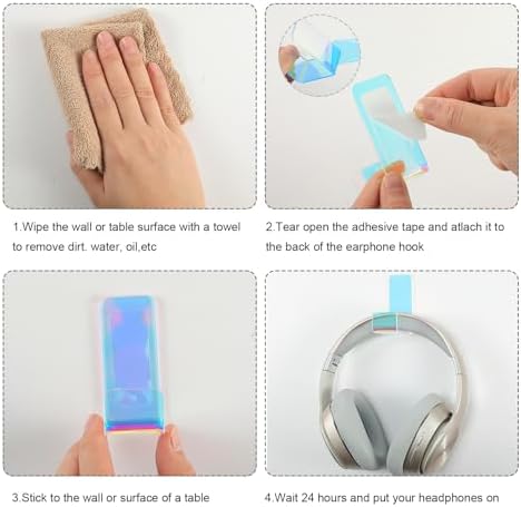 Weewooday 4 Pieces Headphone Hanger Headset Stand Holder, Colorful - Image 4