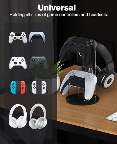 MoKo Universal Game Controller & Headset Stand, 2-in-1 Holder Acrylic - Image 2