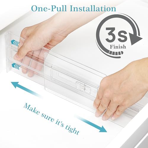 Vtopmart 5" High Drawer Dividers for Clothes 14.5"-26" Adjustable 8 Pack - Image 7