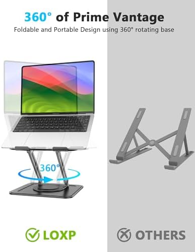 Adjustable Laptop Stand, Computer Stand with 360 Rotating Base - Image 2