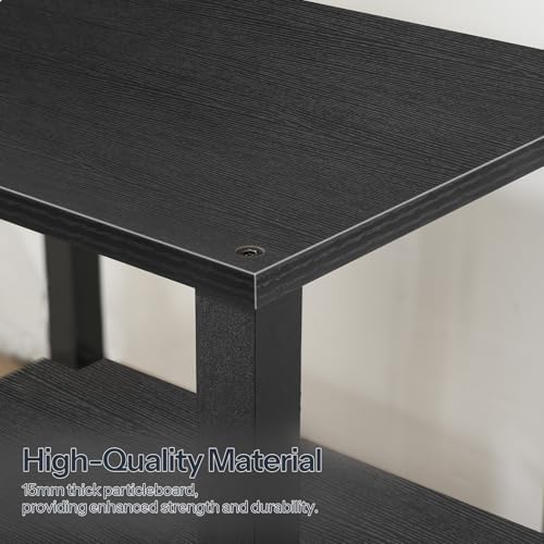 HOOBRO 2-Tier Printer Stand with Charging Station, Under Desk Printer Table, Printer Cart with Storage Shelves, Shelf for Small Spaces, for Home Office, Black BK38UPS01 - Image 6