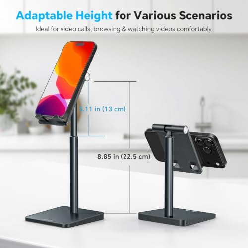 OMOTON CA02 Cell Phone Stand with Charging Hole for Desk Lightweight Gray - Image 2
