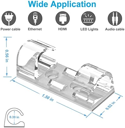 TidyHelper Adhesive Cable Clips Clear (Large, 26PCS), Indoor/Outdoor - Image 4