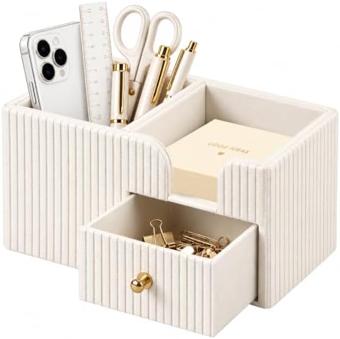 Desk Organizer with Drawer,Pencil Pen Holder for Desk,Sticky Note Holder by Thelittlebeautyoflife