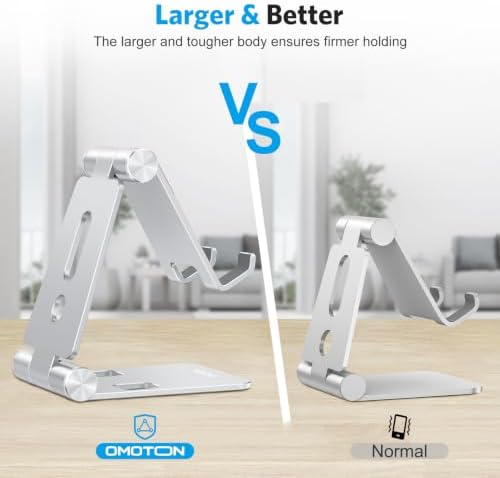 OMOTON Foldable Cell Phone Stand, C4 Portable Aluminum Phone Holder - Image 2