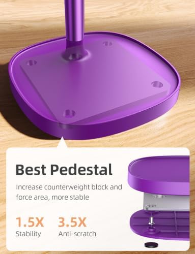 LISEN Cell Phone Stand Adjustable Phone Holer for Desk, Computer Office Desk Accessories for iPhone 16 Holder Women Kitchen Essentials Fits All Mobile Phones Switch Kindle iPads Tablet 4-10in Purple - Image 4