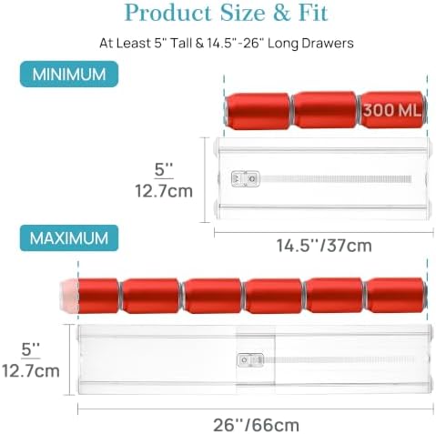Vtopmart 5" High Drawer Dividers for Clothes 14.5"-26" Adjustable 8 Pack - Image 2