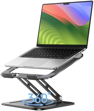Adjustable Laptop Stand, Computer Stand with 360 Rotating Base by LOXP