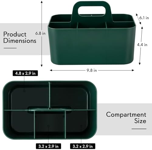 Tiawudi Multipurpose Caddy Organizer, Plastic Caddy with Handle, Stackable Desk Organizer for Stationery, Marker and Pencil, Office Supplies Organizer, Dorm Caddy - Image 2