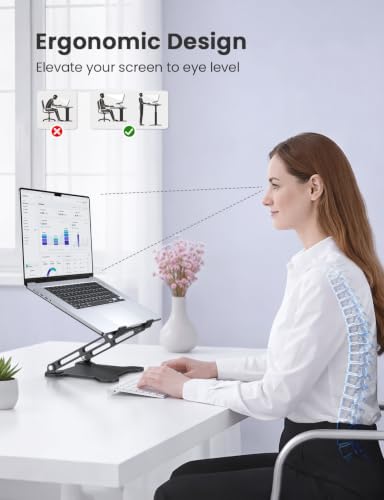 Adjustable Laptop Stand for Desk, Portable Airflow Laptop Riser Holder - Image 3