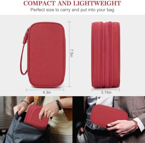 FYY Electronic Organizer, Travel Tech Pouch Bag, Cable Organizer Red - Image 2