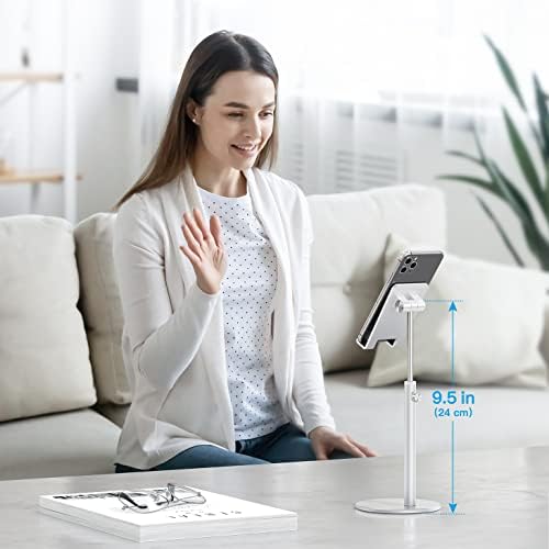 OMOTON CA04 Aluminum Tablet Phone Stand, Adjustable Desk Stand Silver - Image 5
