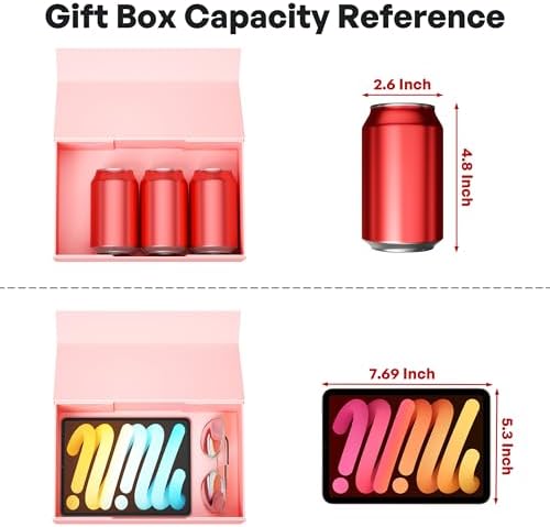 5 Pack Pink Gift Box, 9.5x6x3'' Gift Boxes with Lids for Presents - Image 3