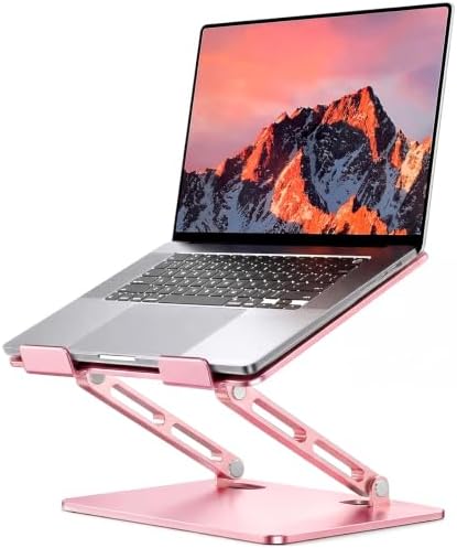 Aluminum Laptop Stand, Laptop Stand for Desk Ergonomic -Pink by LOXP