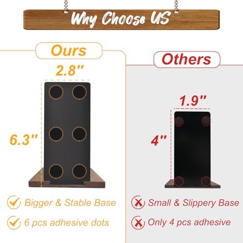 Book Ends, Black Walnut Wooden Bookends for Shelves - Heavy Duty Non-Slip Book Organizers, Upgraded Decorative Bookend Holders for Home, Kitchen, Office, Set of 2, Small - Image 4