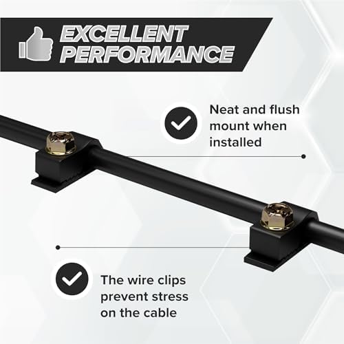 THE CIMPLE CO Single Cable Clips with Screws - 1/4 Inch Coaxial Cable Clamps Outdoor - Exterior Cord Management for Coax, CAT Ethernet, Electrical Wire - Screw Clamps for Wires - 100 PCS, Black - Image 6
