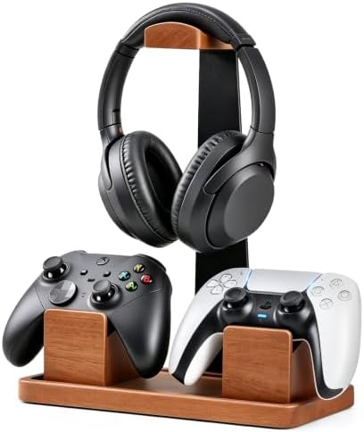 Solid Wood Metal Controller Stand with Modular Storage for Game Room Desk by HUMANCOZY