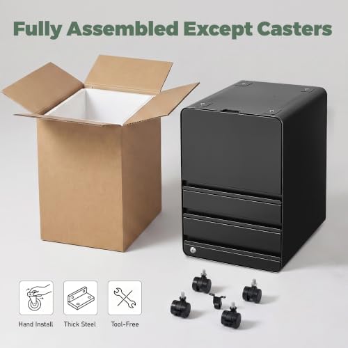 Lockable 3 Drawer Filing Cabinets for Home Office - Image 4