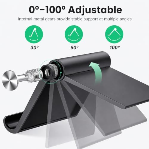 Foldable Phone & Tablet Stand for Desk, Adjustable Portable Phone Holder for Smartphones & Mini Tablets, Non-Slip Design (Christmas Red) - Image 7