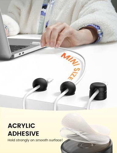 Lamicall 12 Pack Magnetic Cord Organizer, Silicone Mini Cable Clips - Image 4
