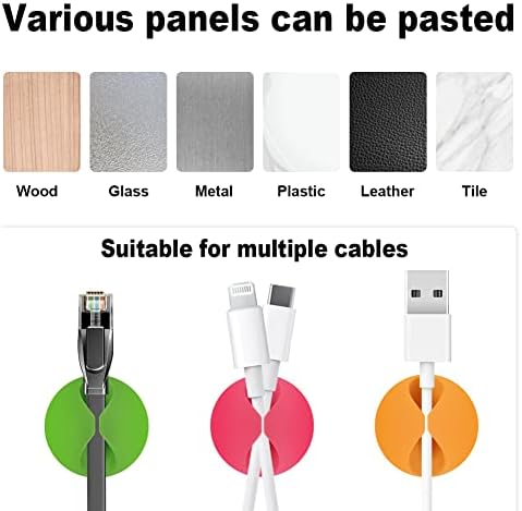 Cable Clips, Desk Cable Drop, Desk Wire Clips for All Your Computer, Electrical, Charging or Mouse Cord (Colorful,6pcs) - Image 4