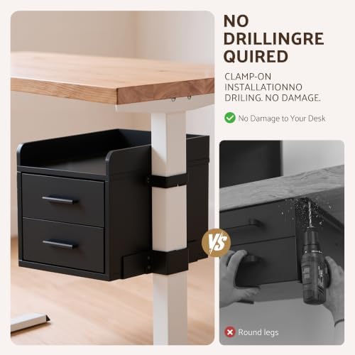 OUTFINE Clamp-On Under Desk Drawer, No-Drill Storage for Standing Desks - Image 4