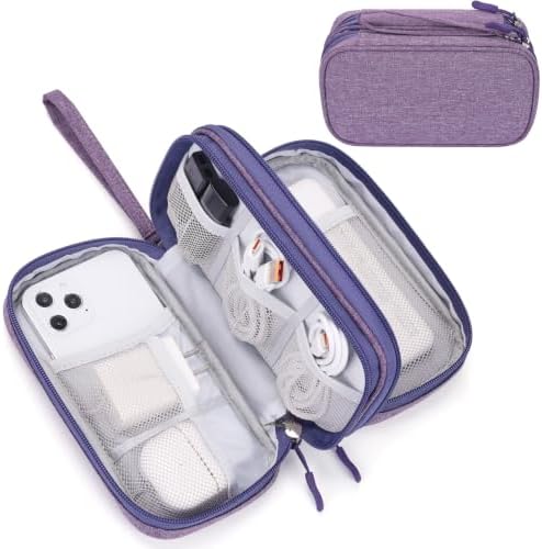 FYY Electronic Organizer, Travel Tech Pouch Bag Cable Organizer Dark Purple by FYY
