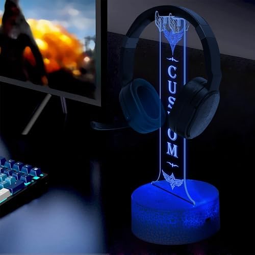 Custom LED Headphone Stand with Name, Light up Headphone Stand, Personalized Gaming Desk for Birthday, Gaming Headset Holder RGB with 16 Color Lights for Game Room Decor, Cool Gamer Gifts - Image 4