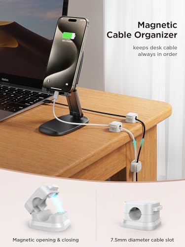 JOYROOM 6 Pack Magnetic Cable Clips, Cord Organizer Adhesive Wire Holder - Image 2