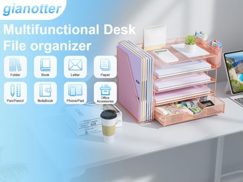 gianotter 5-Tier Desk Organizer with Drawers and File Holders - Image 7