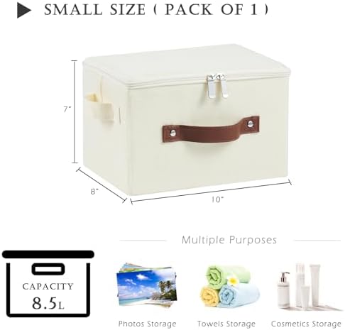Storage Bins with Zipper Lids Decorative Lidded Baskets Boxes - Image 3