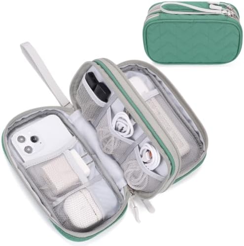 FYY Electronic Organizer, Travel Tech Pouch, Cable Organizer Green Quilted by FYY