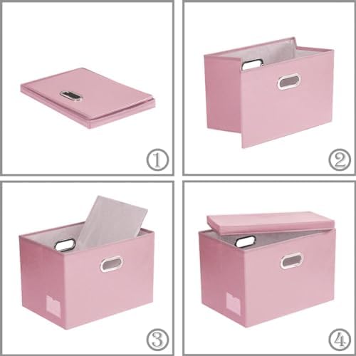 Leather Foldable Storage Bins with Lids,Closet Storage Boxes 40L - Image 6