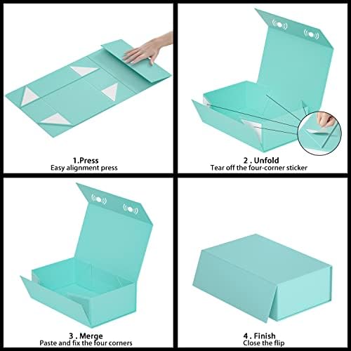 Turquoise Gift Box, 9.5x6x3'' Gift Boxes with Lids for Presents - Image 5