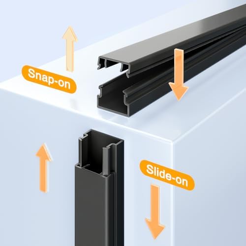 Delamu 56.7in Cord Hider, Cord Covers for Mini Wire on Wall, Paintable Cable Hider Wire Covers for Cords, Self-Adhesive Cable Cover Management, Easy Set-up Wires Hiders for TV, W0.55 H0.4in, Black - Image 4