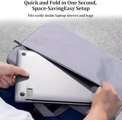 Silver Laptop and Keyboard Riser for Desk, Ergonomic Adjustable Stand with 13° and 8° Angles, ABS Anti-Slip Computer Lifter with Nano Adhesive, Portable for Office, Home, and Travel - Image 5