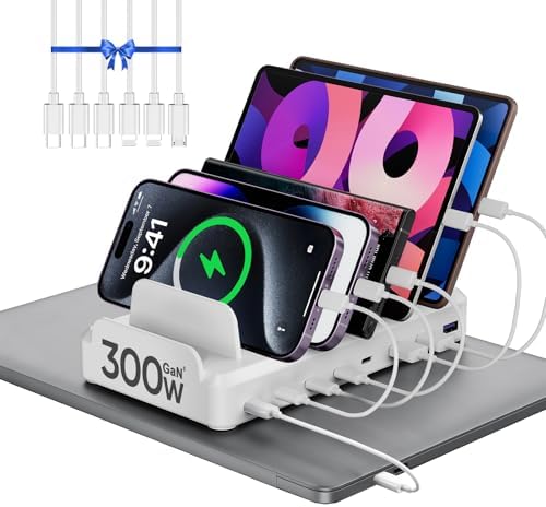 Lcssio 300W Charging Station for Multiple Devices, 8 Port Fast Charger by LcssioChargeFaster