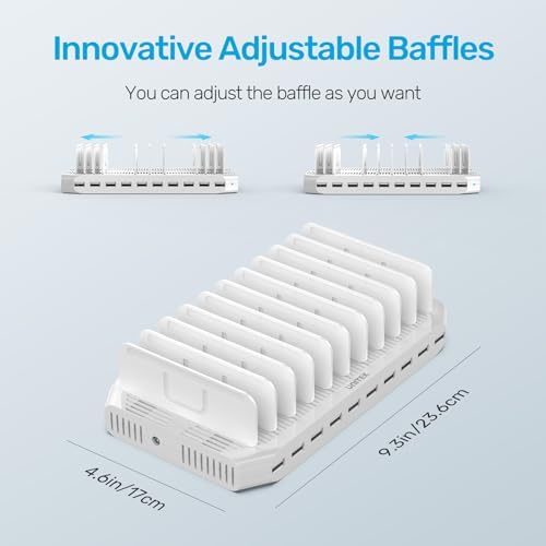 Unitek 10-Port Charging Station, USB Charger Organizer for Multiple Device - Image 6