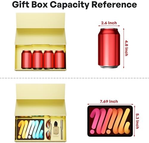 Gold Gift Box, 12x6x4'' Gift Boxes with Lids for Presents - Image 3